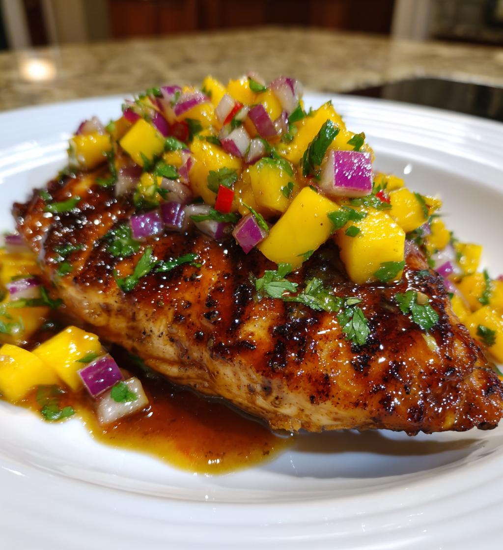 honey lime chicken with mango salsa
