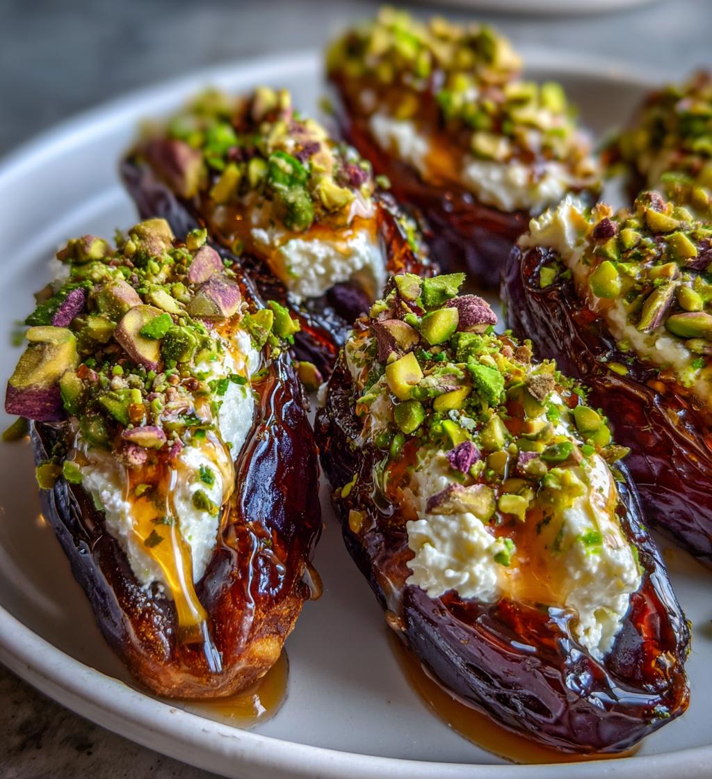honey pistachio ricotta stuffed dates - detail 1