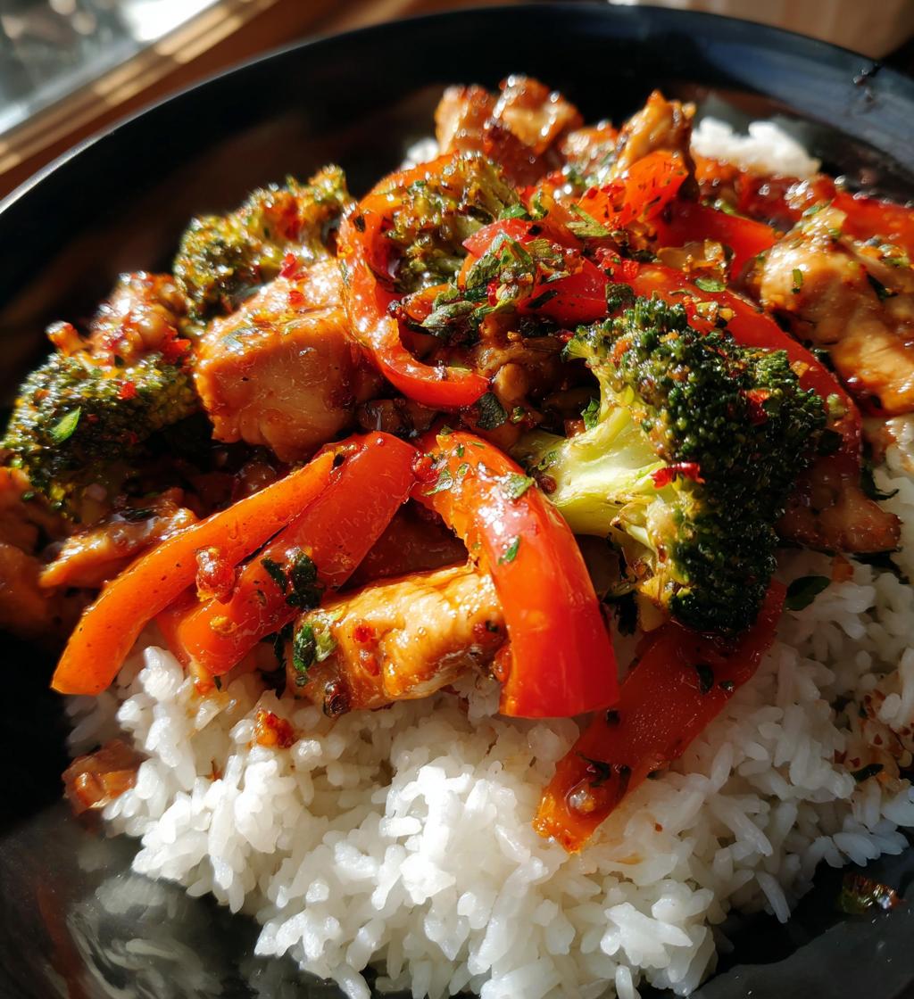 honey sriracha chicken stir fry - detail 1