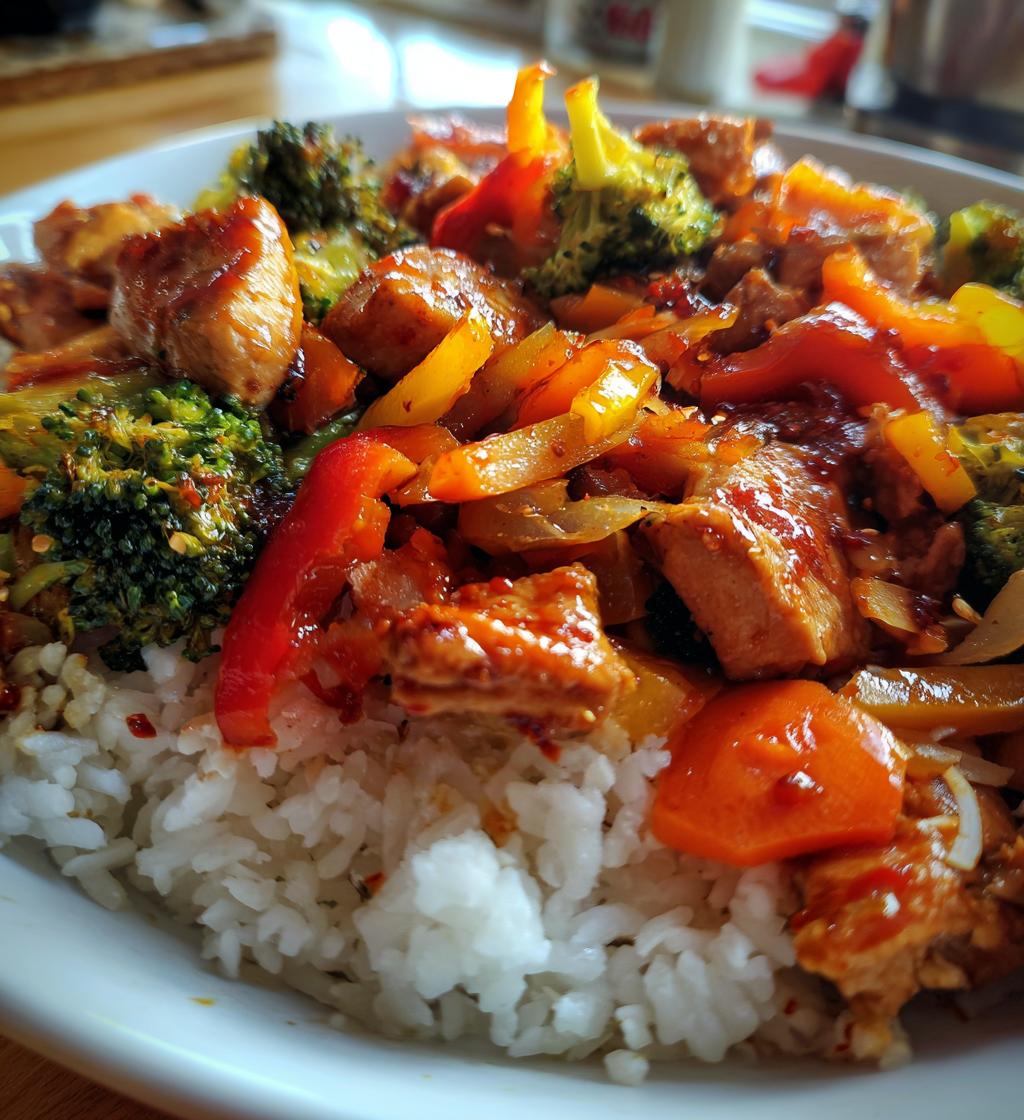 honey sriracha chicken stir fry