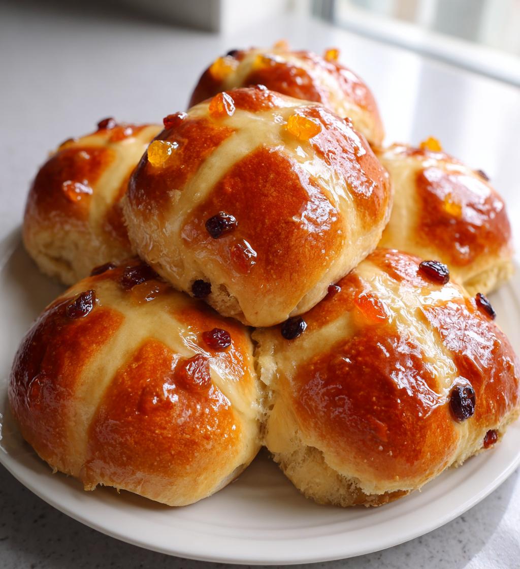 hot cross buns with candied fruit - detail 1