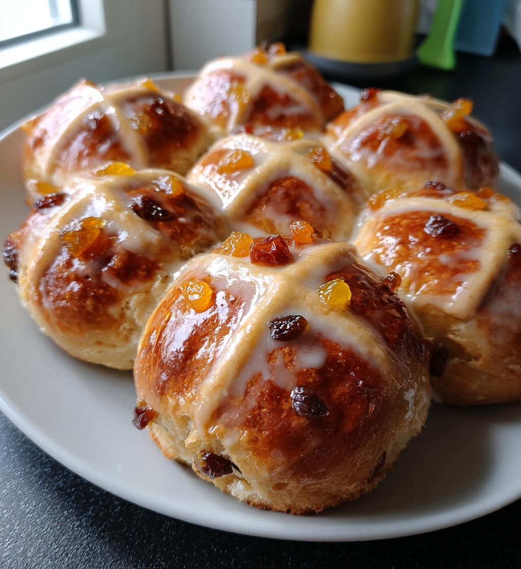 hot cross buns with candied fruit