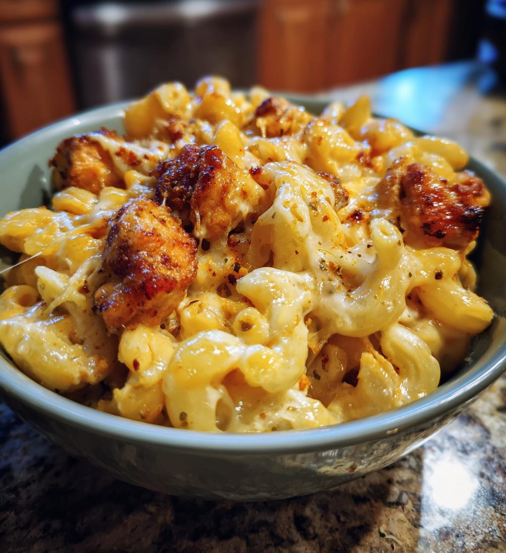 hot honey chicken mac n cheese