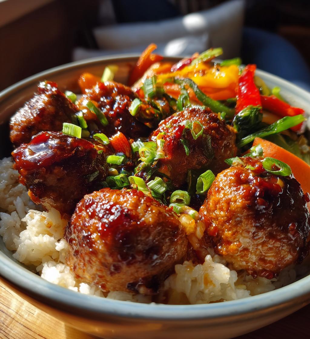 korean bbq meatball rice bowls - detail 1