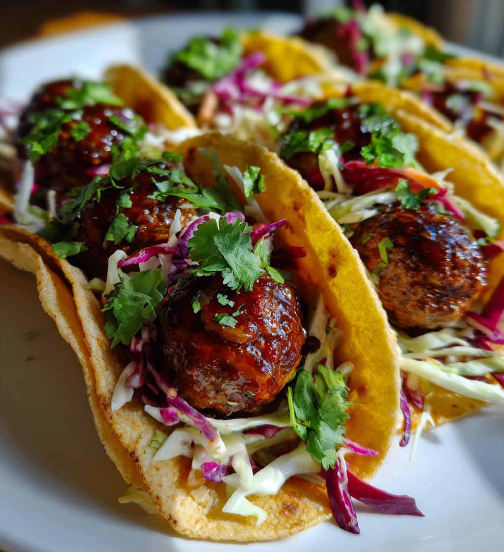 korean bbq meatball tacos - detail 1