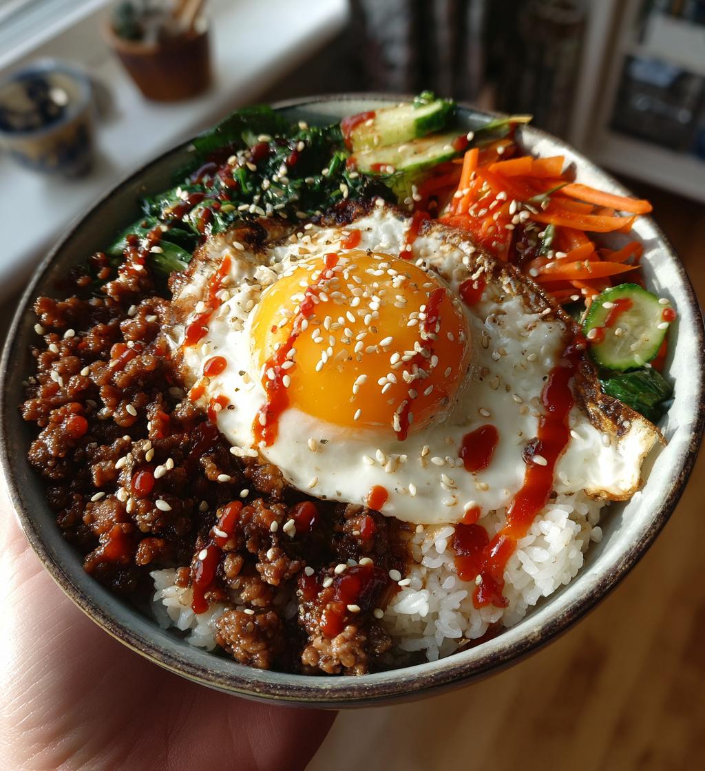 korean beef bibimbap bowl