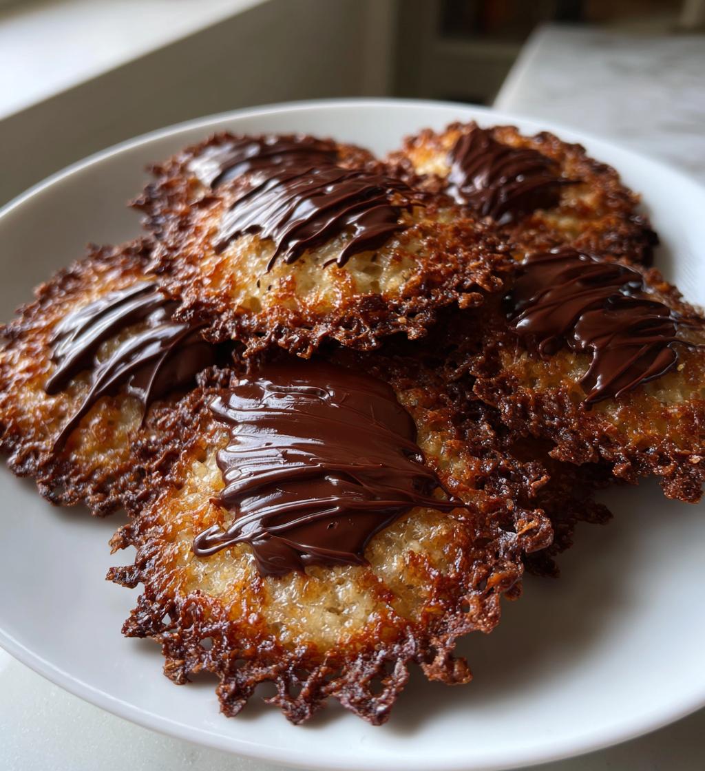 lace cookies with chocolate - detail 1