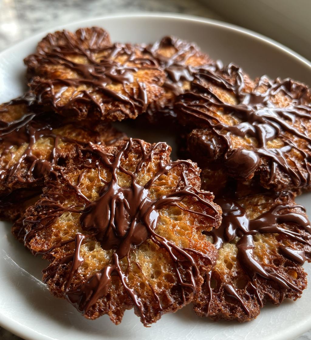 lace cookies with chocolate