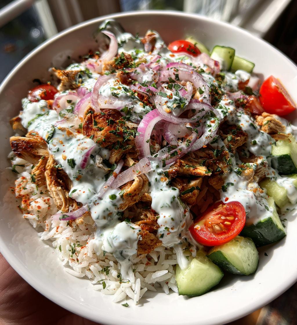 leftover chicken gyros bowls - detail 1