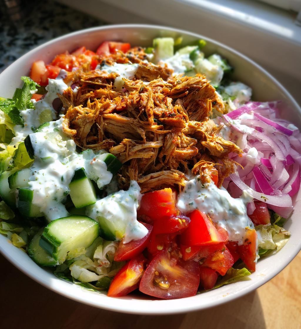 leftover chicken gyros bowls