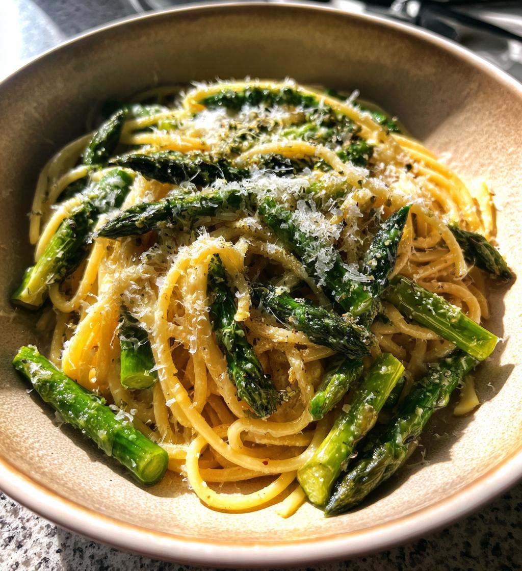 lemon asparagus pasta - detail 1