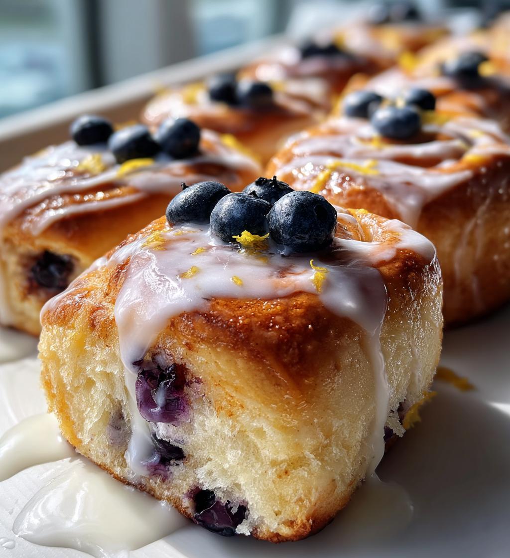 lemon blueberry sweet rolls - detail 1