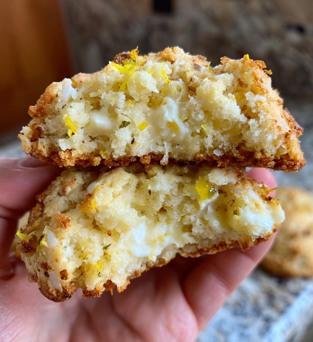 lemon coconut cheesecake cookies - detail 1