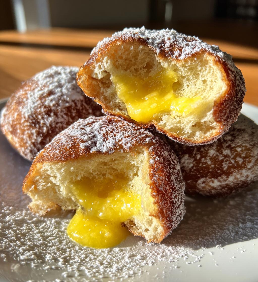 lemon curd filled donuts - detail 1