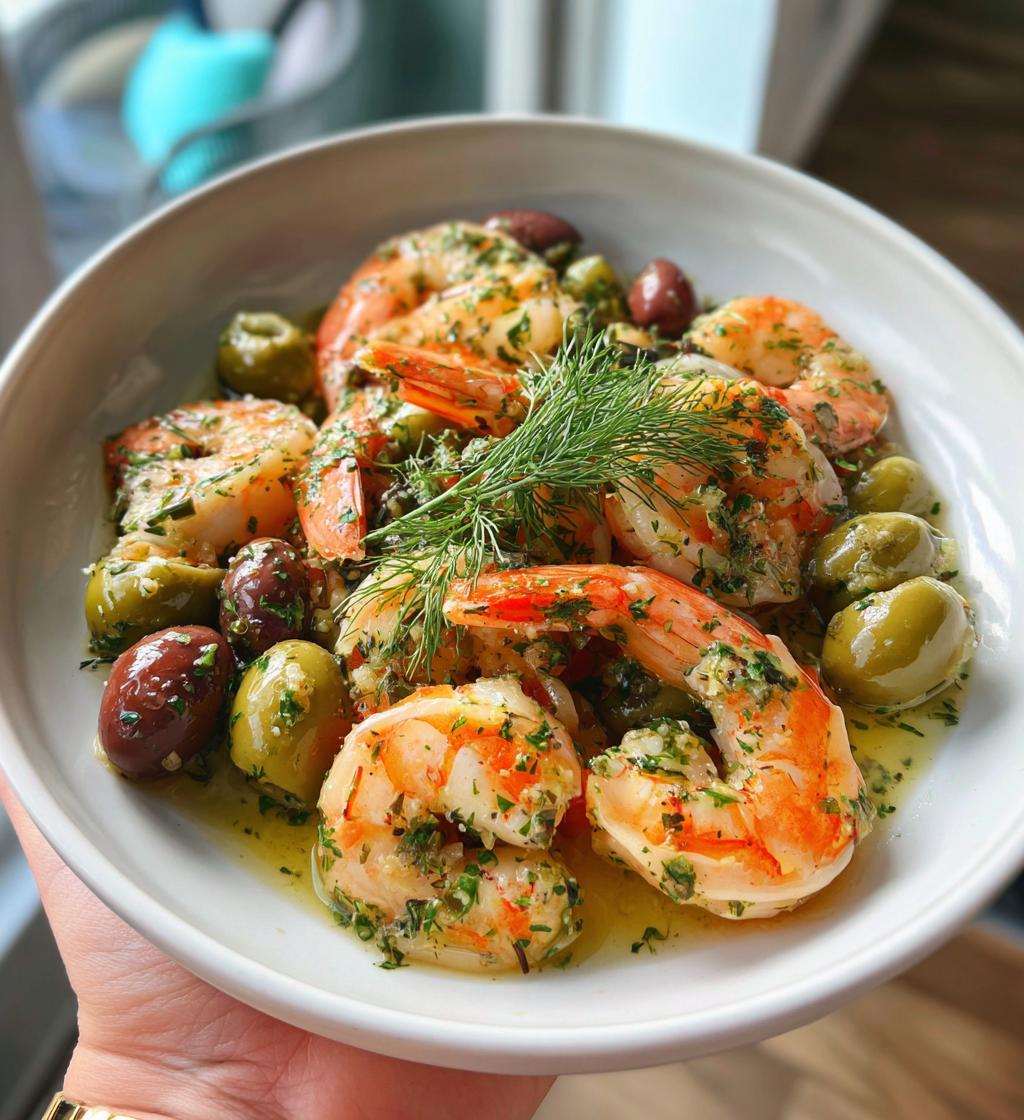 lemon dill shrimp olive antipasto - detail 1