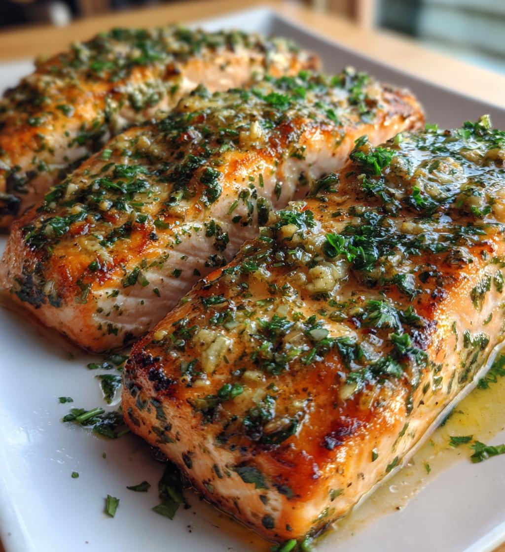 lemon garlic salmon - detail 1
