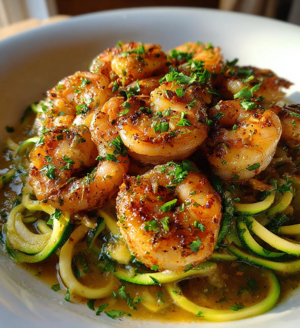 lemon garlic shrimp and zucchini noodles