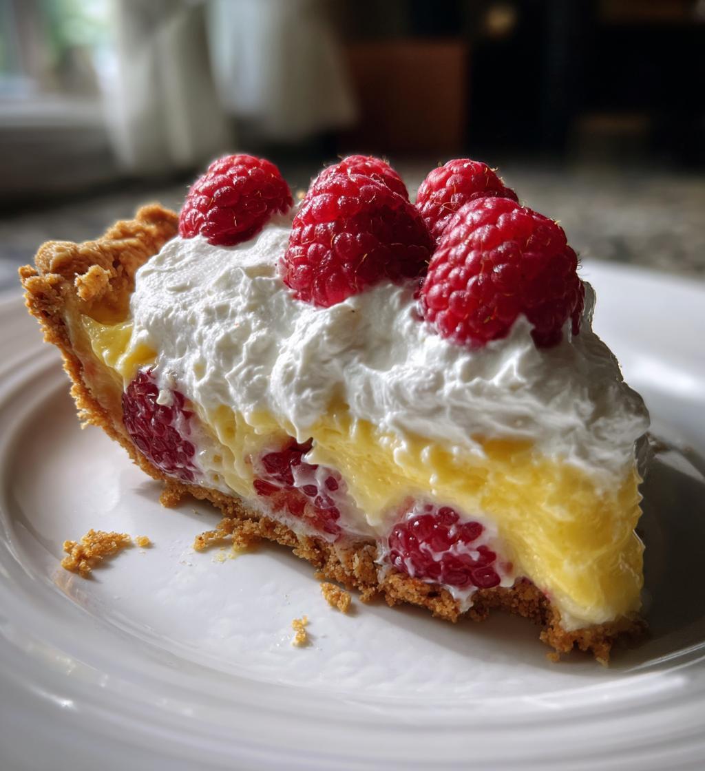 lemon raspberry layered pie - detail 1