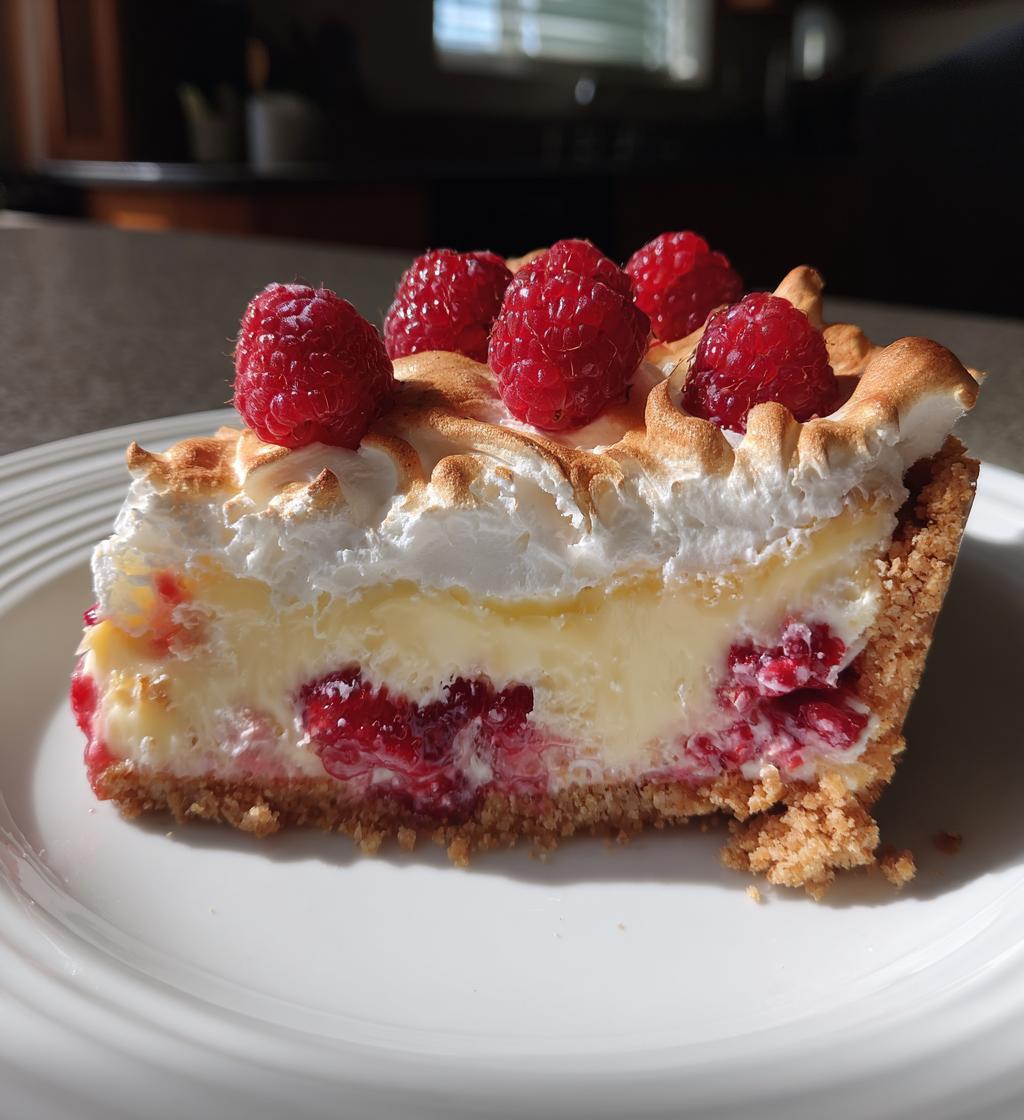 lemon raspberry meringue cheesecake - detail 1