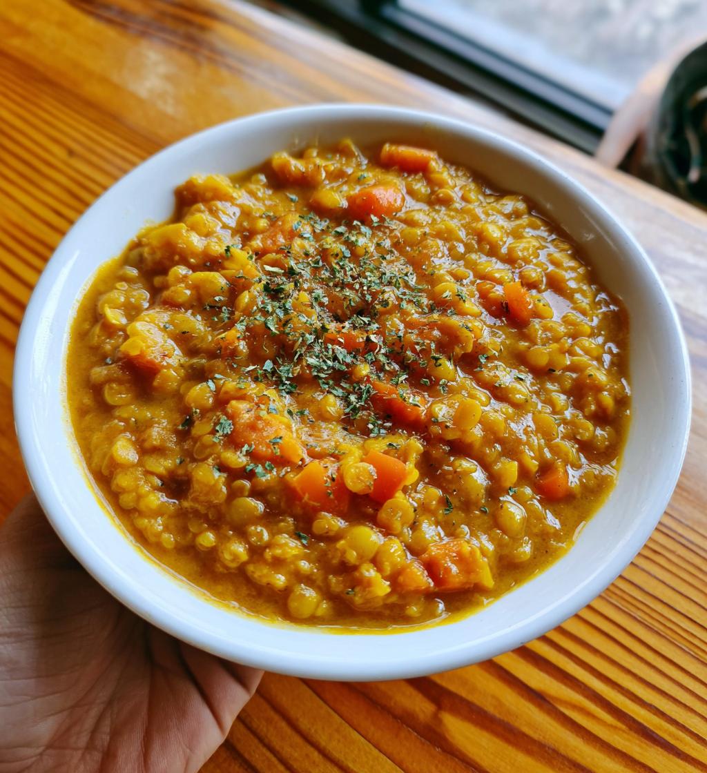 lentil curry with coconut milk - detail 1