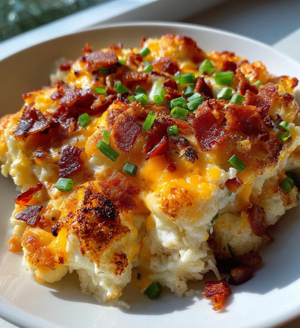 loaded cauliflower casserole - detail 1