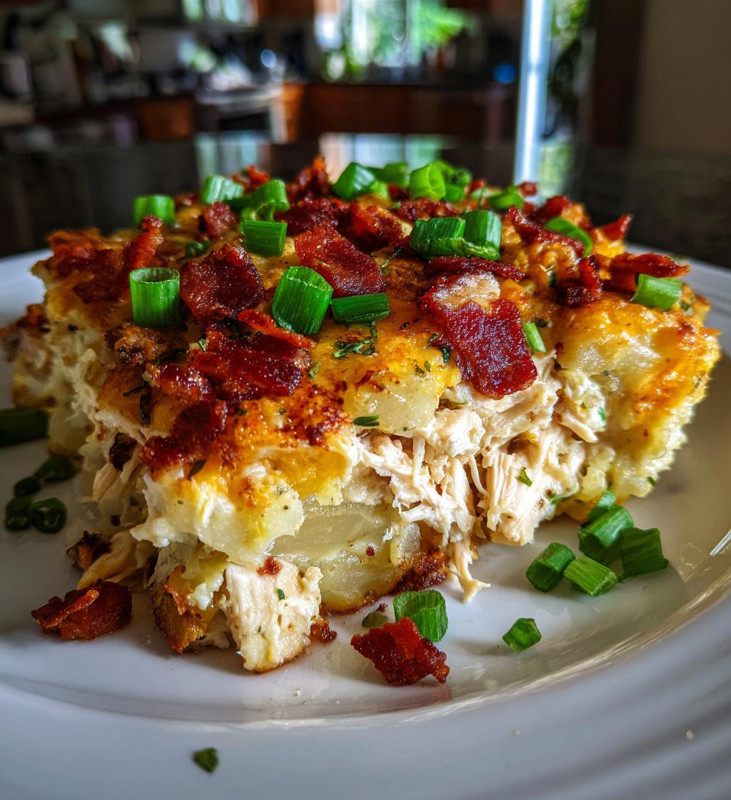 loaded potato ranch chicken casserole - detail 1
