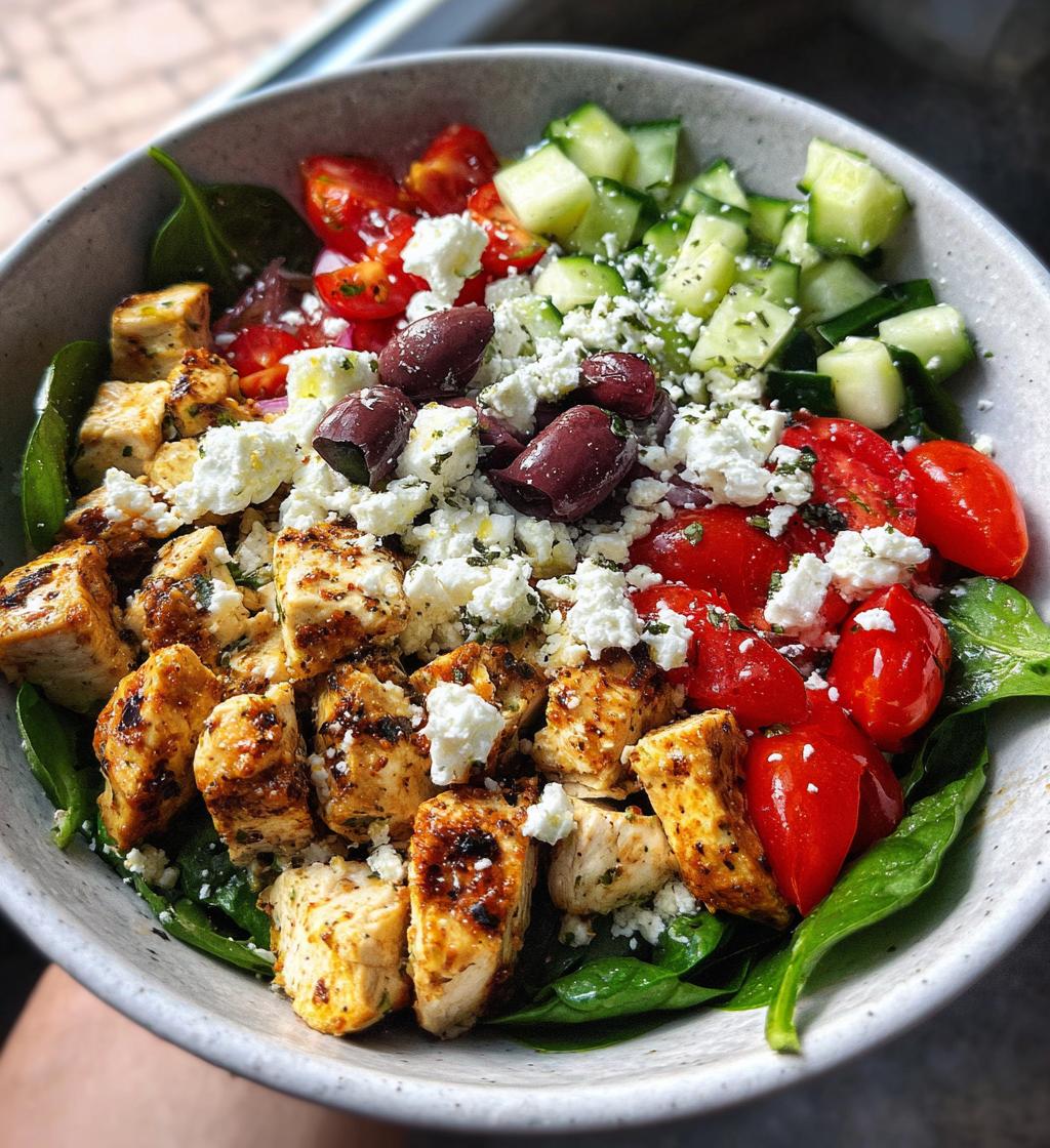 low carb greek chicken bowls - detail 1