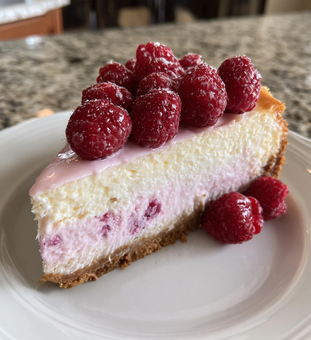 luxurious pink velvet raspberry cheesecake - detail 1