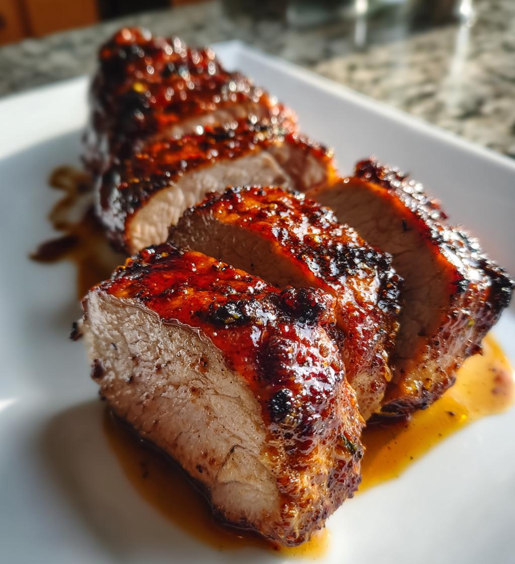 maple bourbon glazed pork tenderloin - detail 1