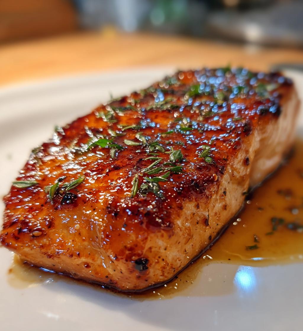 maple bourbon glazed salmon - detail 1