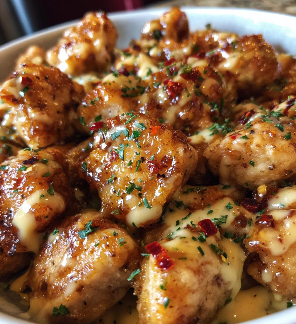maple garlic chicken bites with spicy cajun alfredo - detail 1