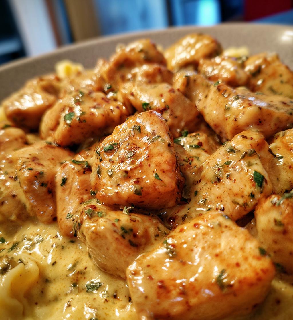 maple garlic chicken bites with spicy cajun alfredo