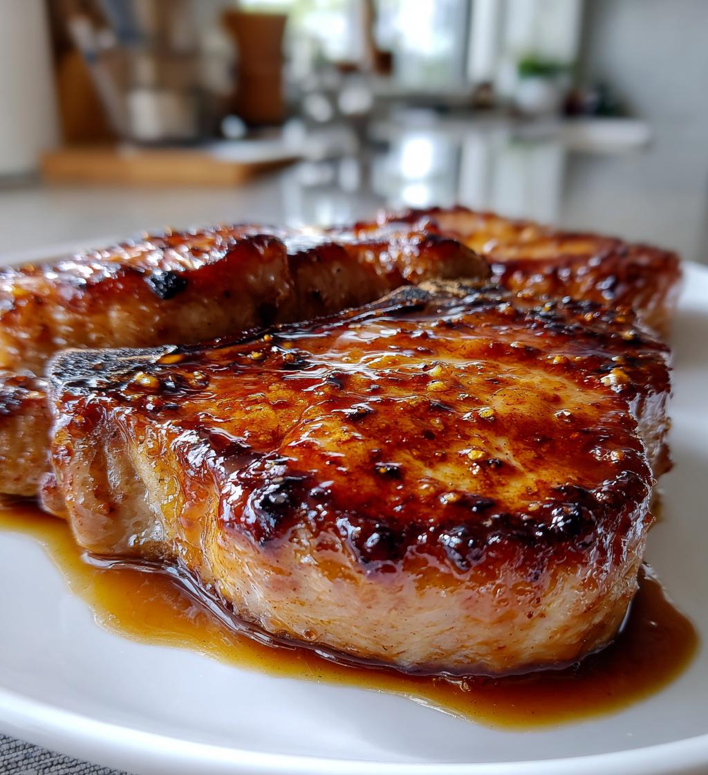 maple glazed pork chops - detail 1
