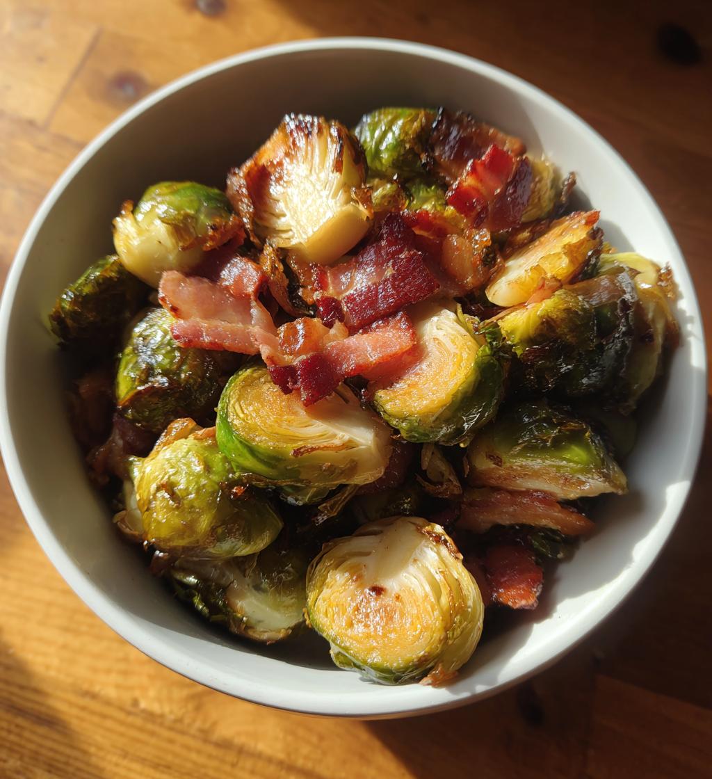 maple roasted brussel sprouts with bacon - detail 1