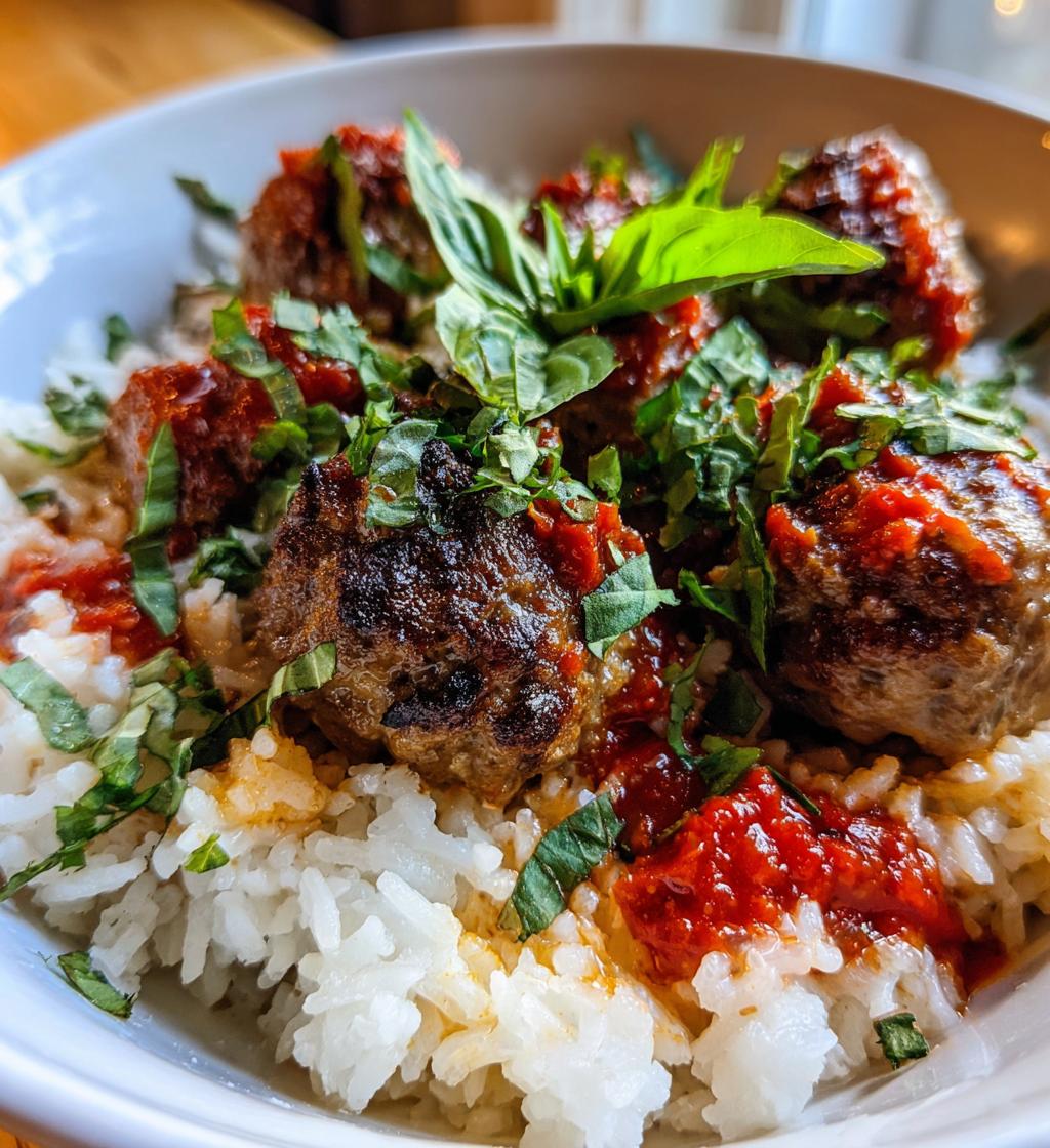 meatballs and rice bowl