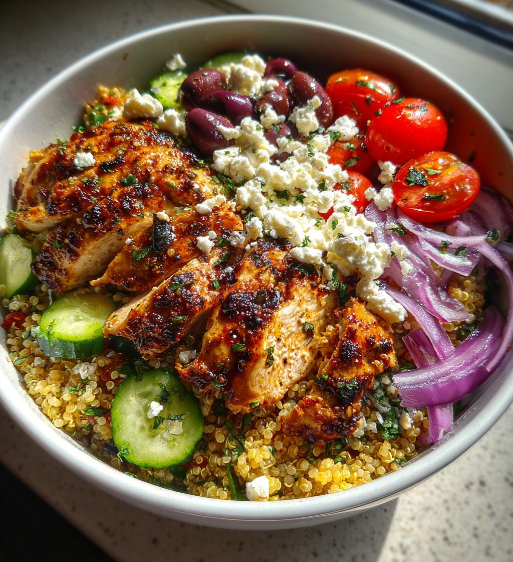 mediterranean chicken bowl - detail 1