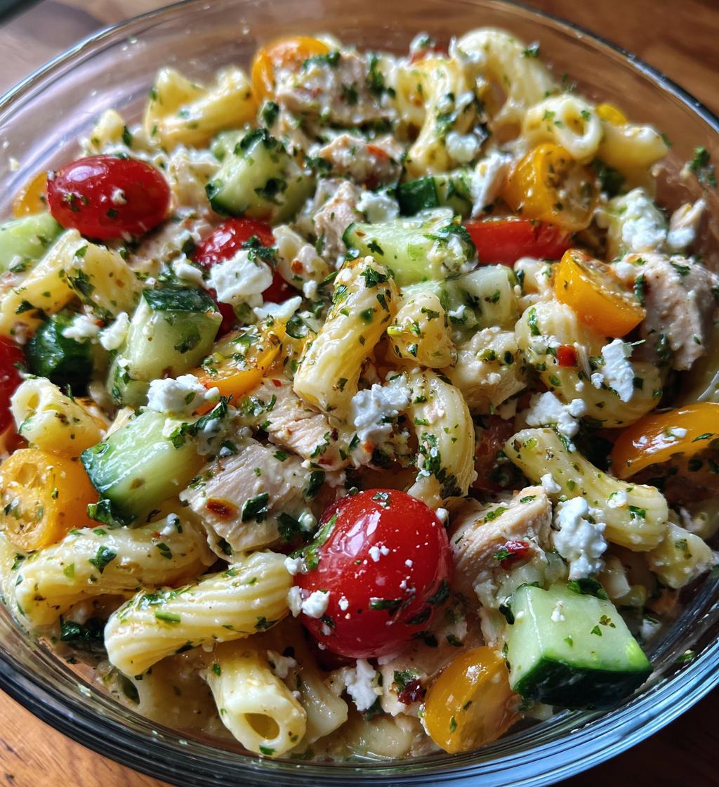 mediterranean chicken pasta salad
