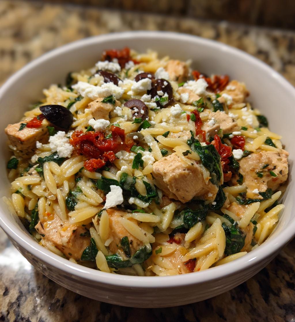 mediterranean creamy chicken orzo - detail 1