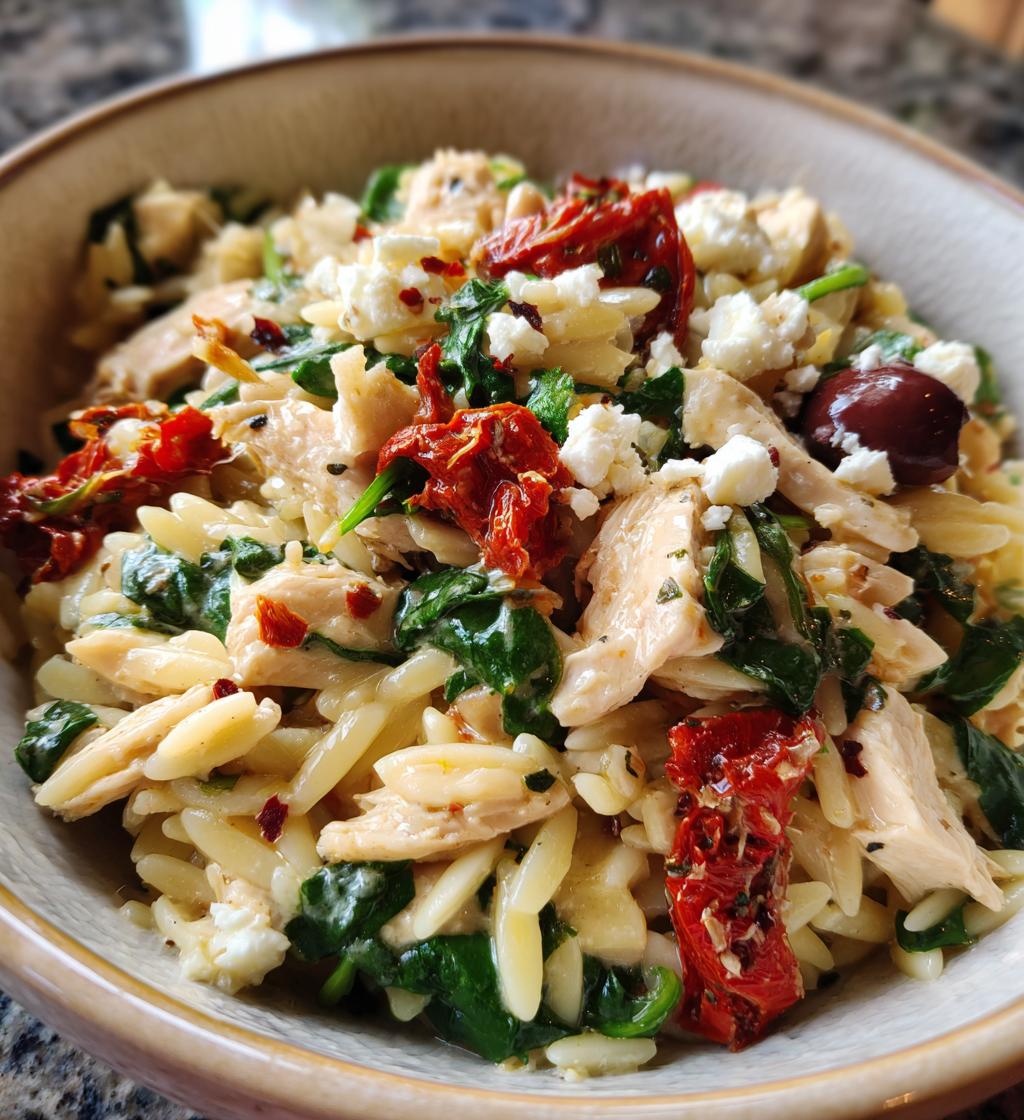 mediterranean creamy chicken orzo