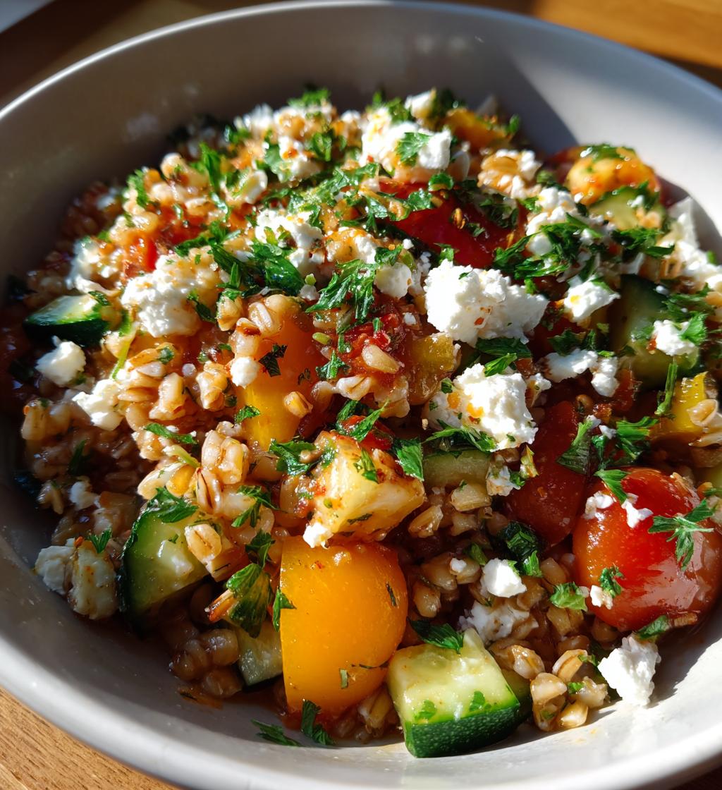 mediterranean farro bowl - detail 1
