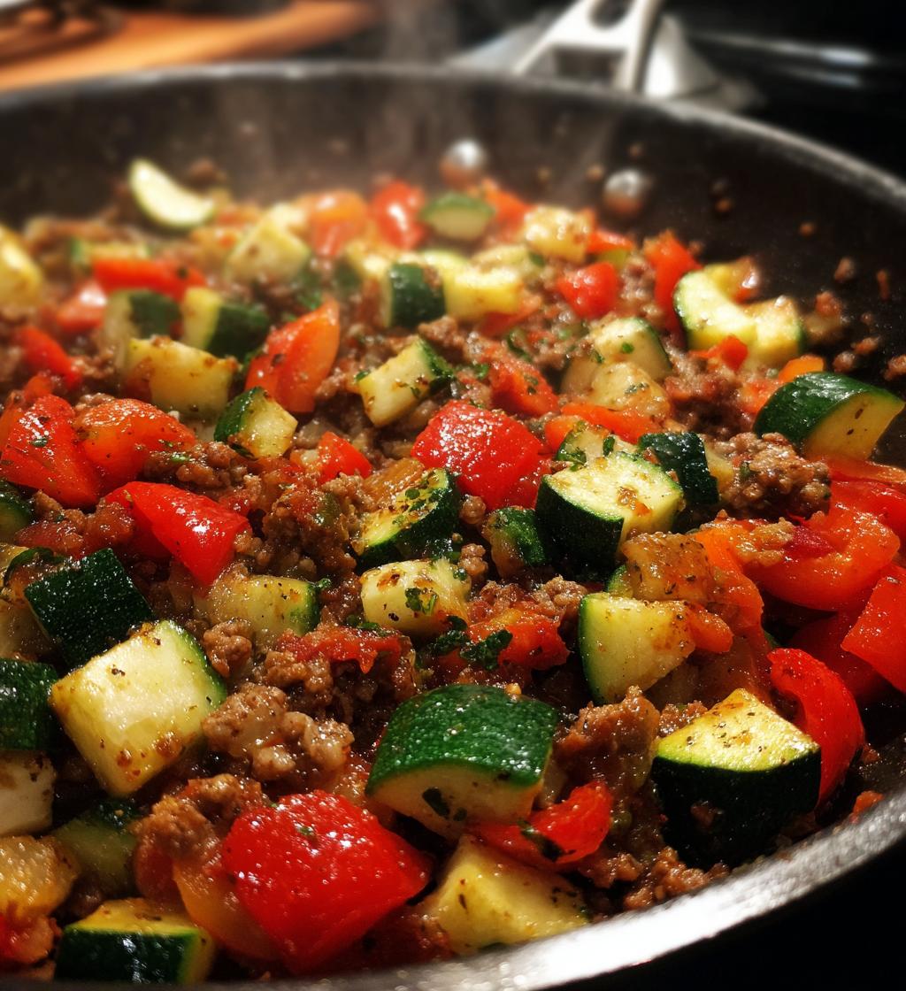 mediterranean ground beef and veggie stir fry