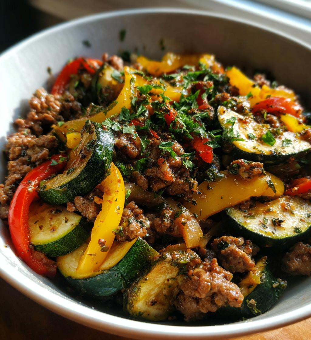 mediterranean ground beef stir fry recipe - detail 1