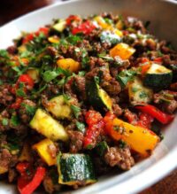 mediterranean ground beef stir fry recipe