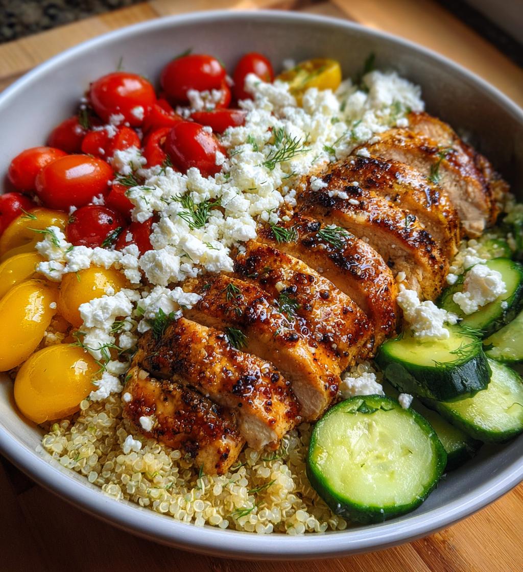 mediterranean lemon dill chicken bowls - detail 1