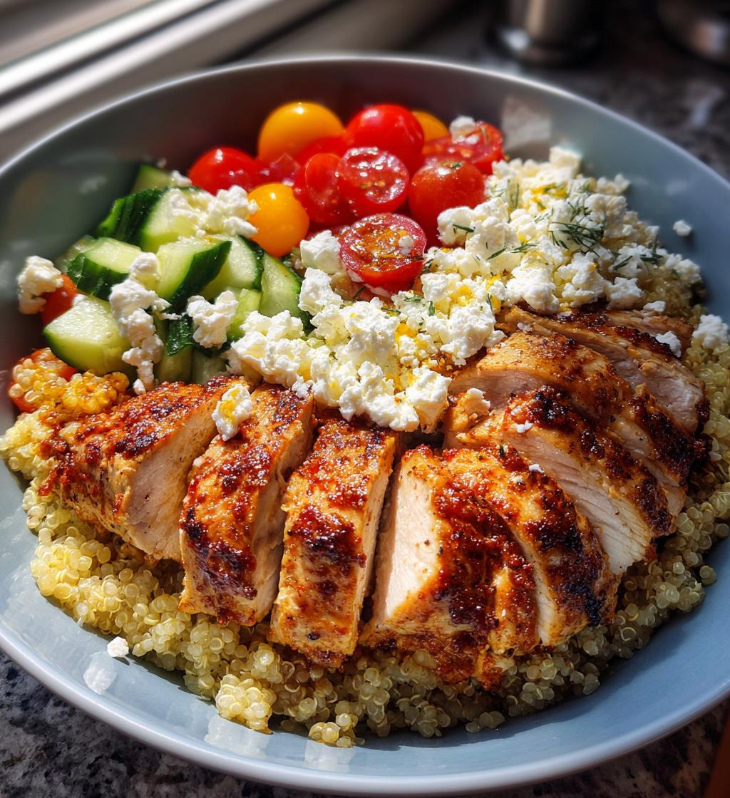mediterranean lemon dill chicken bowls