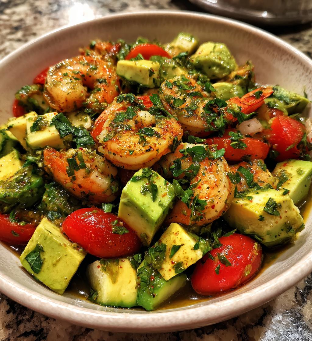 mediterranean shrimp and avocado salad