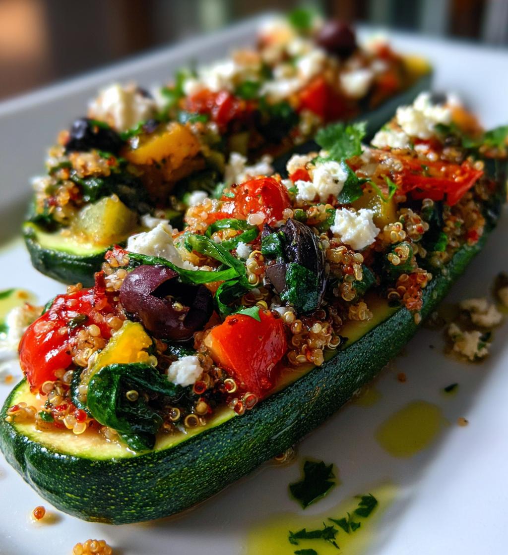 mediterranean stuffed zucchini - detail 1