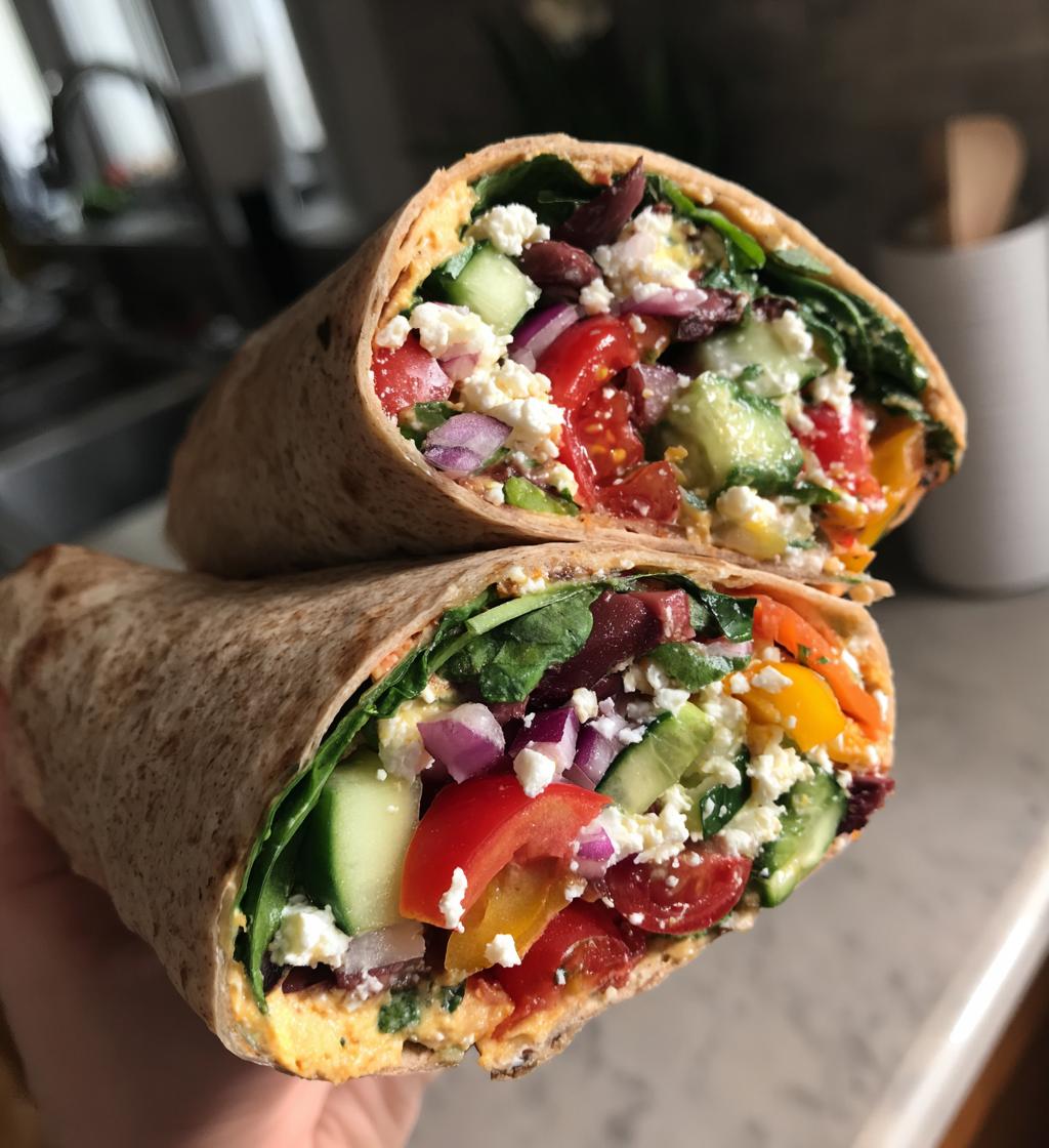 mediterranean veggie wraps - detail 1