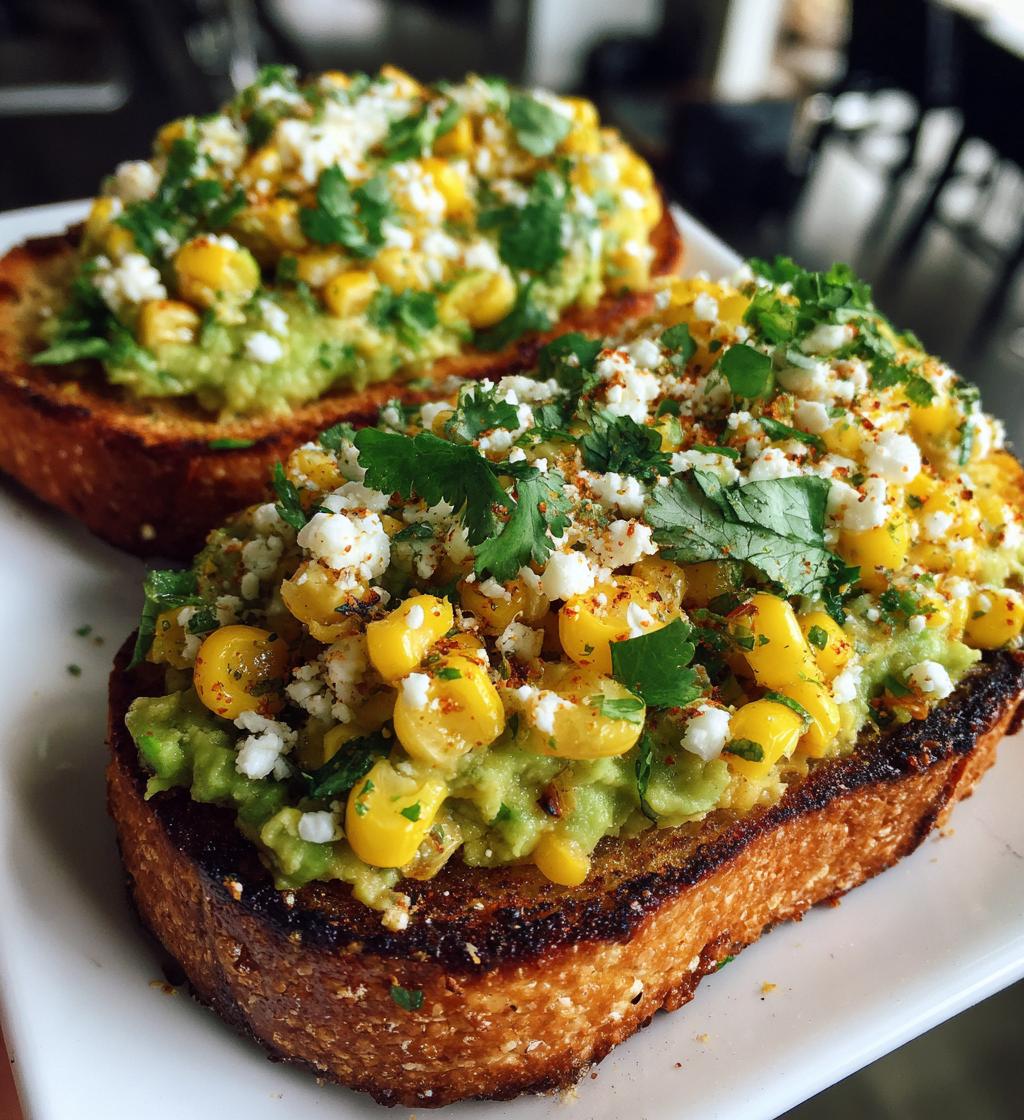 mexican street corn avocado toast - detail 1