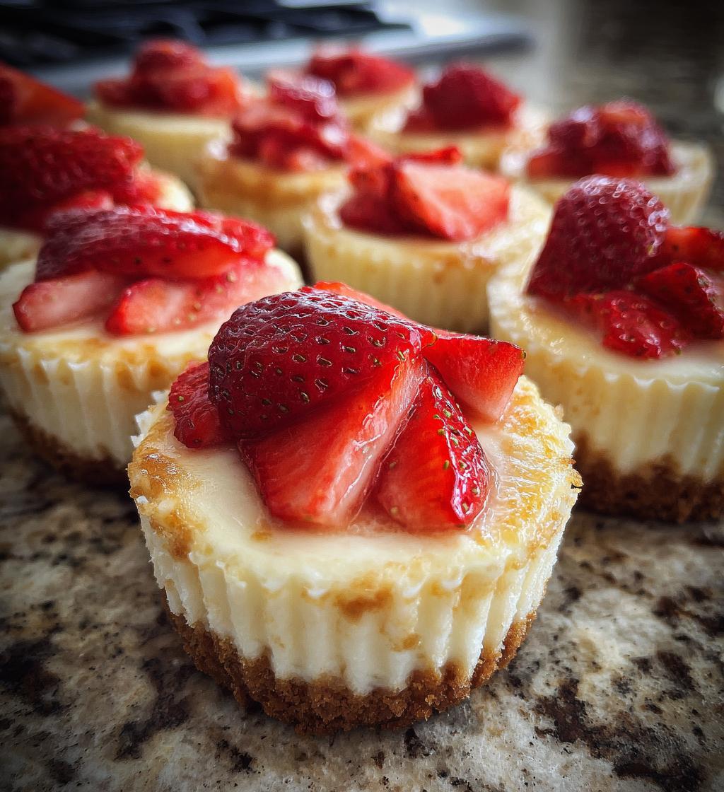 mini strawberry cheesecakes - detail 1